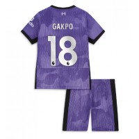 Camiseta Liverpool Cody Gakpo #18 Tercera Equipación para niños 2023-24 manga corta (+ pantalones cortos)